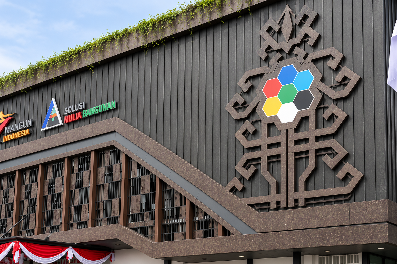 Geometric Facade with Rooftop Greenery.png