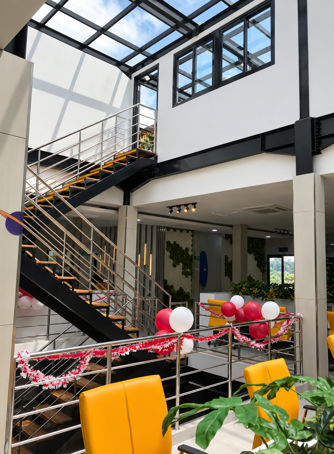 Modern Atrium with Festive Staircase.png