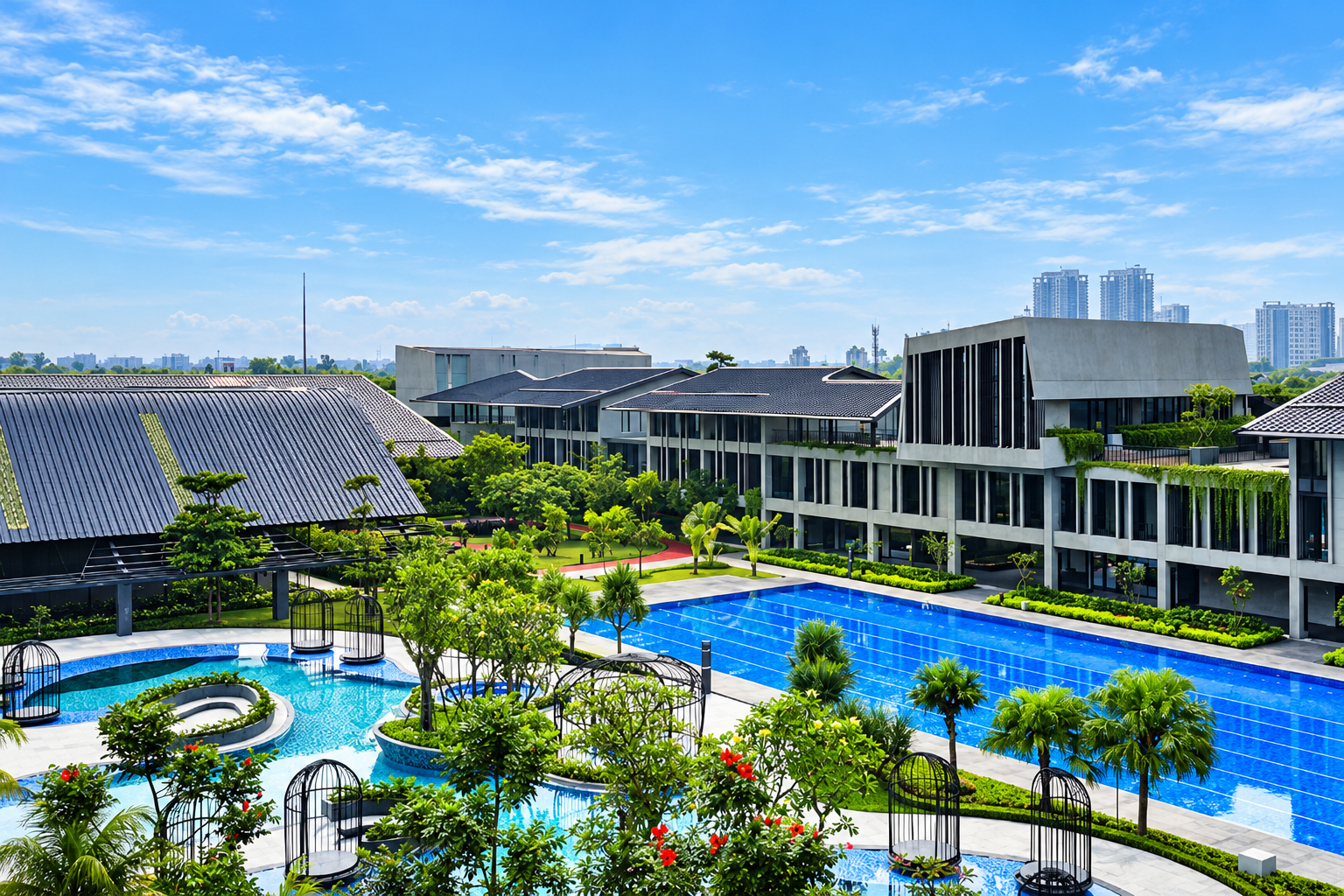 Modern Resort Pools and Skyline.png