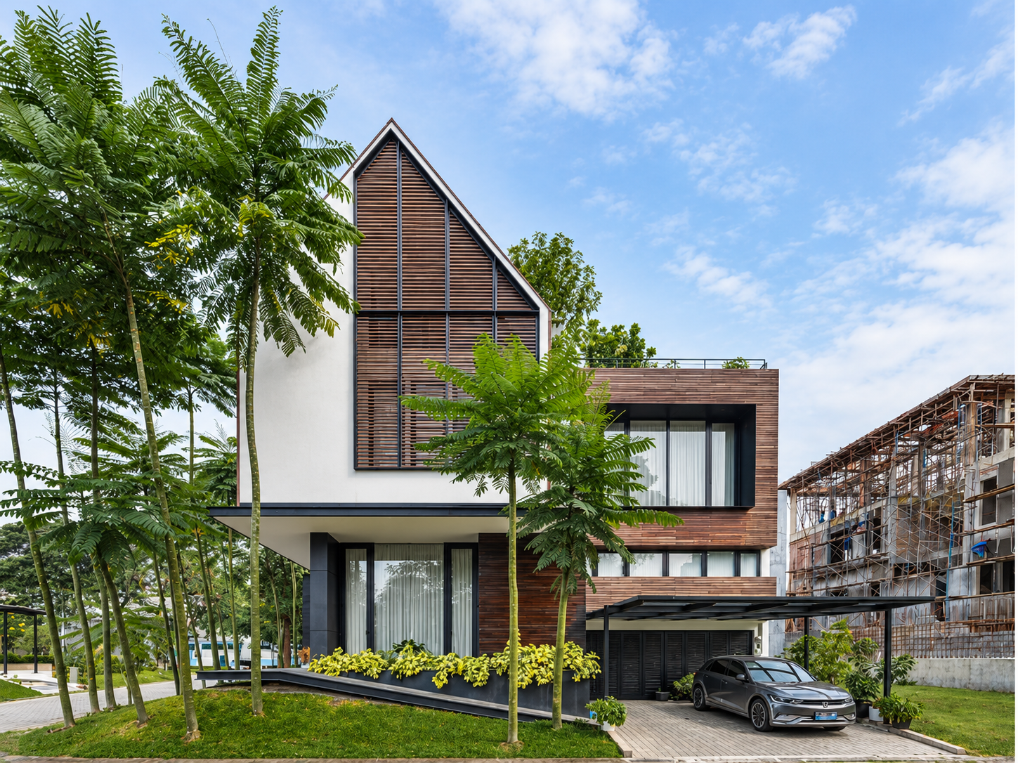 Tropical Modern House with Gabled Wood Screens.png
